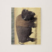 Bison Bull beroemd gemaakt door Yellowstone Nation Legpuzzel (Verticaal)