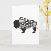 Bison Butcher snijdt stukken vlees af Kaart (Gele Bloem)