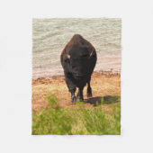 Bison By The Water Fleece Deken (Voorkant)