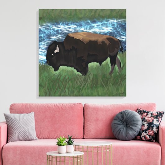 Bison Canvas Afdruk (Insitu (Woonkamer))