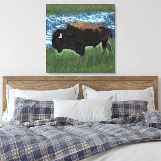 Bison Canvas Afdruk (Insitu (Slaapkamer))