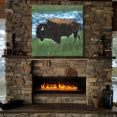 Bison Canvas Afdruk