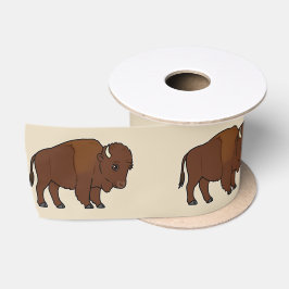 Bison Cartoon 3'In. Satijnen Lint