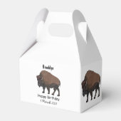 Bison cartoon afbeelding bedankdoosjes (Achterkant)