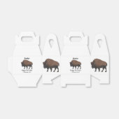 Bison cartoon afbeelding bedankdoosjes (Uitgevouwen)