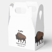 Bison cartoon afbeelding bedankdoosjes (Geopend)