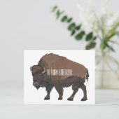 Bison cartoon afbeelding briefkaart (Staand voorkant)
