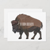 Bison cartoon afbeelding briefkaart (Voorkant / Achterkant)