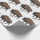 Bison cartoon afbeelding cadeaupapier (Hoek)