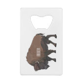 Bison cartoon afbeelding creditkaart flessenopener (Achterkant)