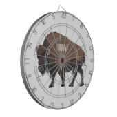 Bison cartoon afbeelding dartbord (Voorkant Links)