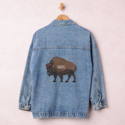 Bison cartoon afbeelding denim jacket (Hangar)
