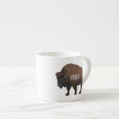 Bison cartoon afbeelding espresso kop (Voorkant rechts)