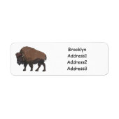 Bison cartoon afbeelding etiket (Voorkant)