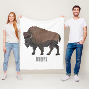 Bison cartoon afbeelding fleece deken