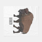 Bison cartoon afbeelding fleece deken (Voorkant (Horizontaal))