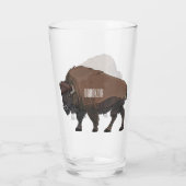 Bison cartoon afbeelding glas (Achterkant)