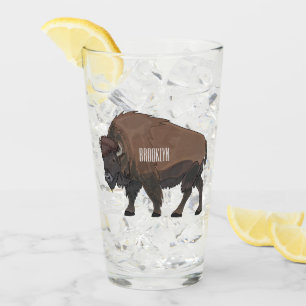 Bison cartoon afbeelding glas