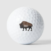 Bison cartoon afbeelding golfballen (Voorkant)