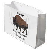 Bison cartoon afbeelding groot cadeauzakje (Achterkant Gekanteld)