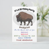 Bison cartoon afbeelding kaart (Staand voorkant)