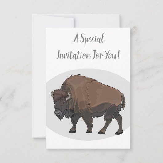 Bison cartoon afbeelding kaart (Achterkant)