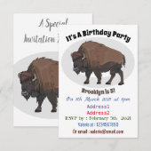 Bison cartoon afbeelding kaart (Voorkant / Achterkant)