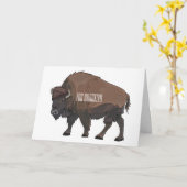 Bison cartoon afbeelding kaart (Gele Bloem)