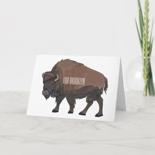 Bison cartoon afbeelding kaart (Voorkant)