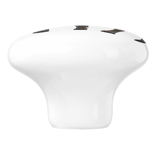 Bison cartoon afbeelding keramische knop (Zijkant)