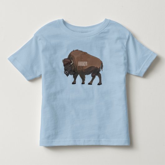 Bison cartoon afbeelding kinder shirts (Voorkant)