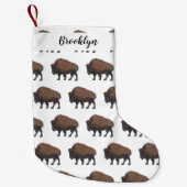 Bison cartoon afbeelding kleine kerstsok (Voorkant)
