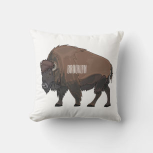 Bison cartoon afbeelding kussen