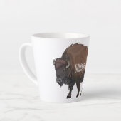 Bison cartoon afbeelding latte mok (Linkerhoek)