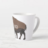 Bison cartoon afbeelding latte mok (Rechterhoek)