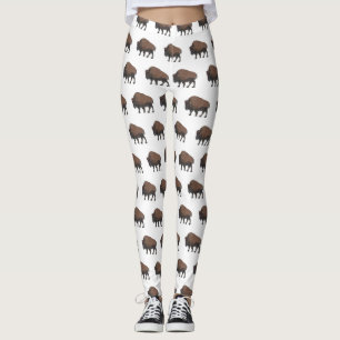 Bison cartoon afbeelding leggings
