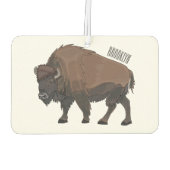 Bison cartoon afbeelding luchtverfrisser (Achterkant)