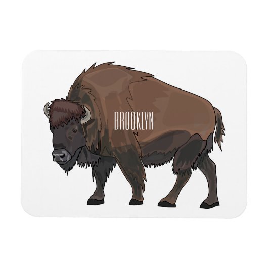 Bison cartoon afbeelding magneet (Horizontaal)