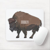 Bison cartoon afbeelding muismat (Met muis)