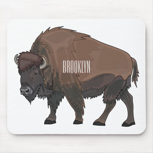 Bison cartoon afbeelding muismat (Voorkant)