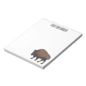 Bison cartoon afbeelding notitieblok (Linkerzijde)