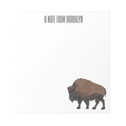 Bison cartoon afbeelding notitieblok (Voorkant)