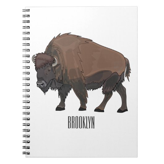 Bison cartoon afbeelding notitieboek (Voorkant)