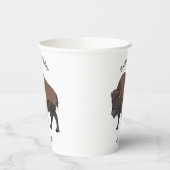 Bison cartoon afbeelding papieren bekers (Links)