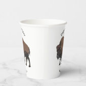 Bison cartoon afbeelding papieren bekers (Rechts)