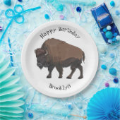 Bison cartoon afbeelding papieren bordje (Feest)