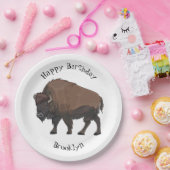 Bison cartoon afbeelding papieren bordje (Feest)