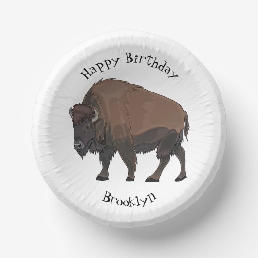 Bison cartoon afbeelding papieren kommen (Voorkant)