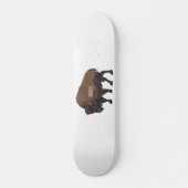 Bison cartoon afbeelding persoonlijk skateboard (Voorkant)