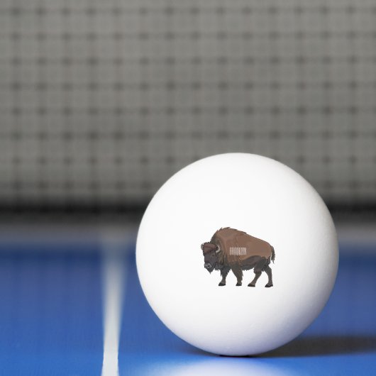 Bison cartoon afbeelding pingpongbal (Net)